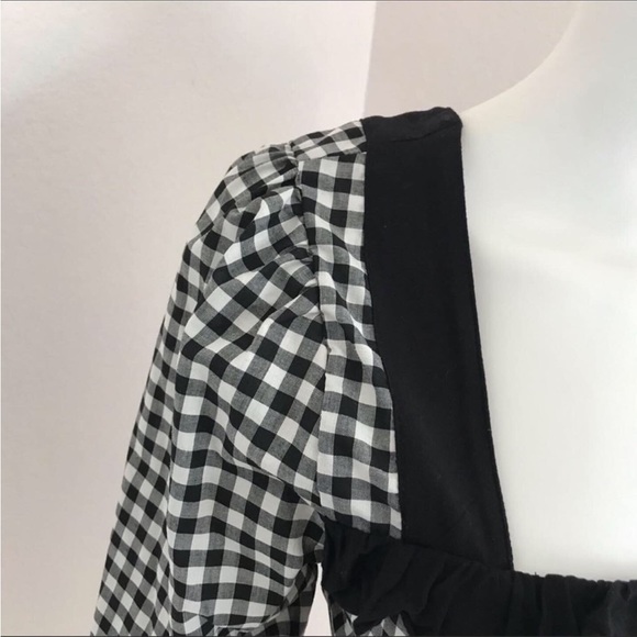 Bcbgeneration Gingham M Crop Top black white top - Picture 11 of 16